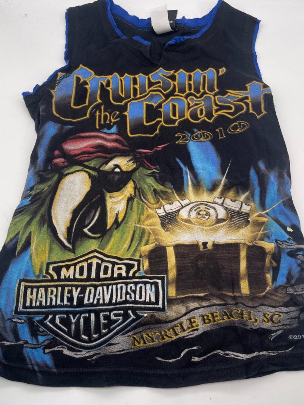 VTG Y2K Harley Davidson Tank Top Women Medium Myrtle Beach Coast Cruisin 2010 T5